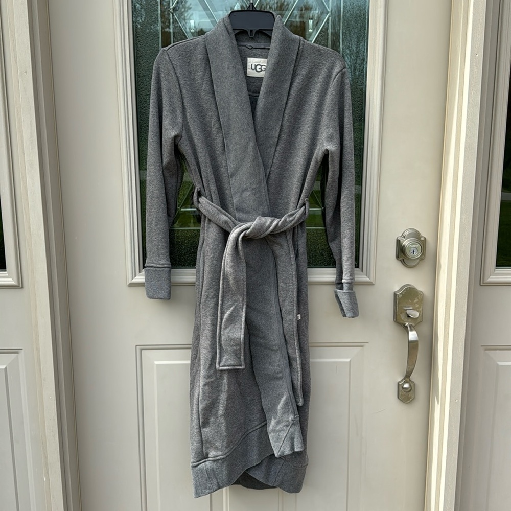 UGG Karoline long robe in grey size XS